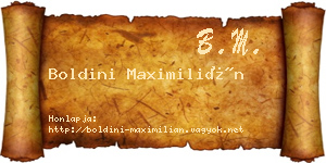 Boldini Maximilián névjegykártya